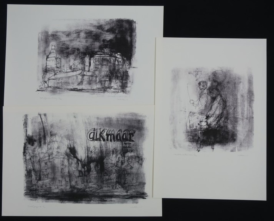 Dirkje Kuik: Portfolio 9x Litho, Alkmaar II - De afbraak van het Zoutpaleis verkocht voor € 250!