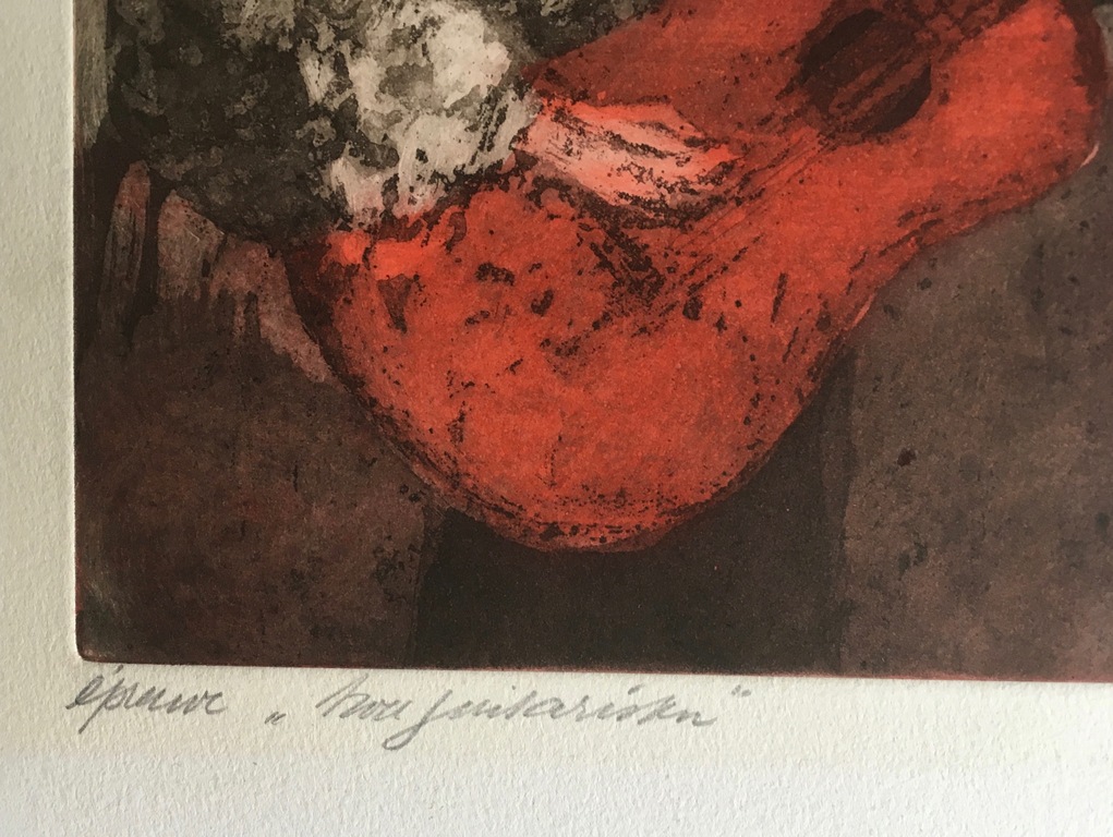 Willie Belinfante - kleurets (aquatint) - Twee Guitaristen kopen? Bied vanaf 10!