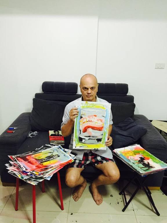 Peter Klashorst - Kunstgebit in glas - gemengde techniek op papier - gesigneerd kopen? Bied vanaf 1!