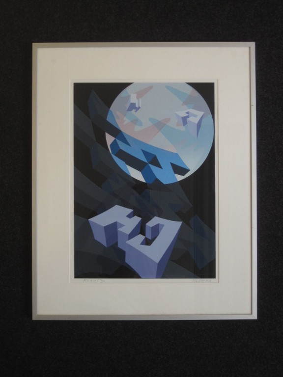 Typisch Abstract Geometrisch werk van Hans Klaui (1945-) gesigneerde Litho   kopen? Bied vanaf 1!