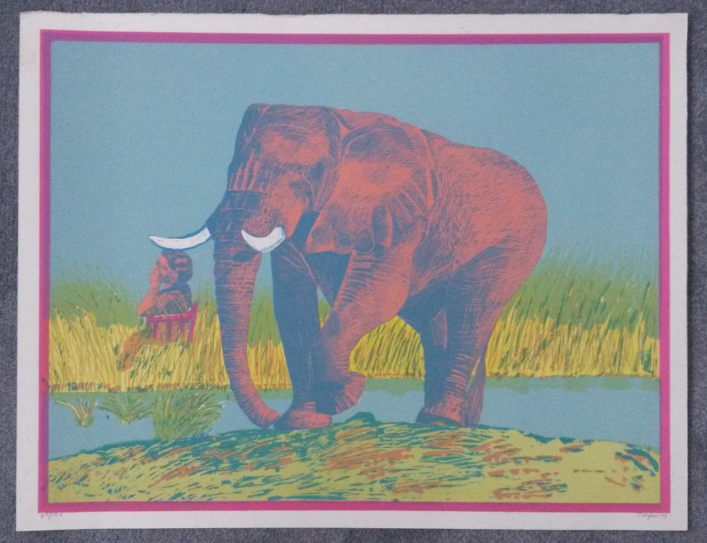 Antonio Segui - LAATSTE KEER AANGEBODEN - Antonio Seguí - L' éléphant à la marée - 1973 kopen? Bied vanaf 10!