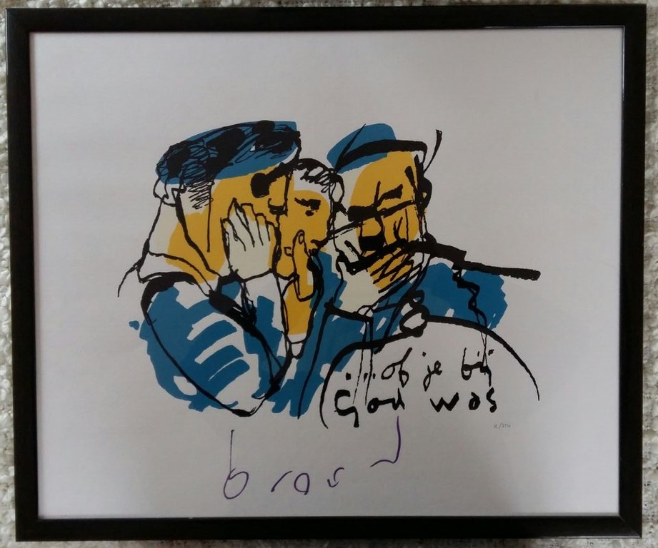 Zeefdruk van Herman Brood - Of je bij god Was - ingelijst kopen? Bied vanaf 1!