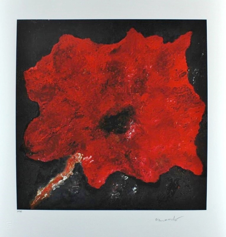 ARMANDO Giclee DIE BLUME ROT Handgesigneerd OPLAGE 30 EX!!! verkocht voor € 169!