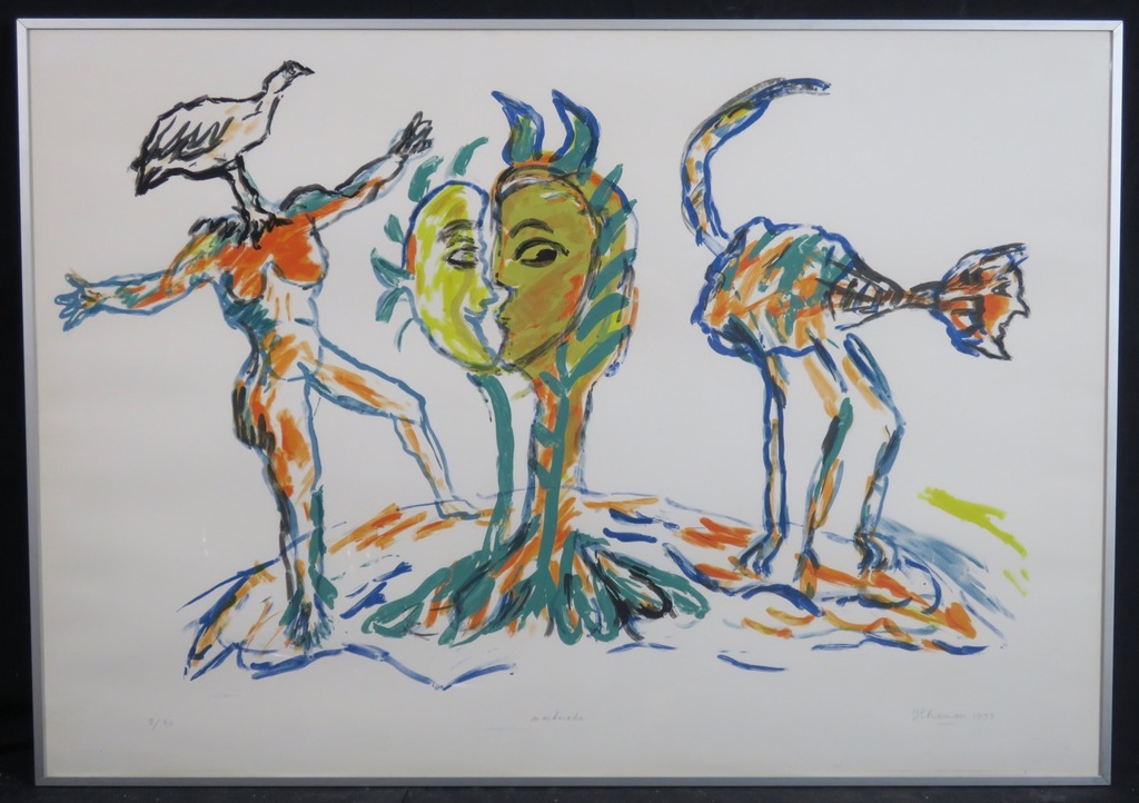 Hanny Ramaer: Zeefdruk, Maskerade - Ingelijst kopen? Bied vanaf 1!