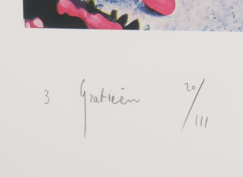 Rob Scholte: Zeefdruk, 3 gratieën - Ingelijst kopen? Bied vanaf 200!