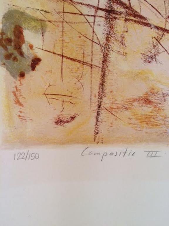 Peter Schenk  Grote kleurrijke Zeefdruk  Titel - COMPOSITIE III -   kopen? Bied vanaf 69!