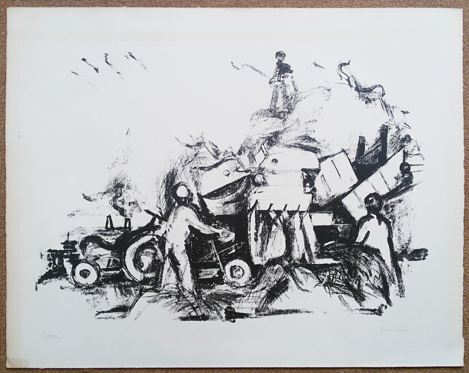 Jef Diederen - Landarbeiders (1955), litho kopen? Bied vanaf 125!