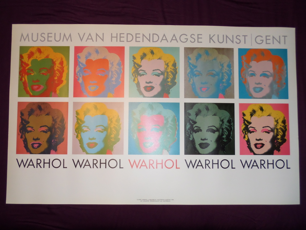 Andy Warhol, Marilyn Monroe, tentoonstellingsaffiche voor Museum van Hedendaagse Kunst, Gent verkocht voor € 150!