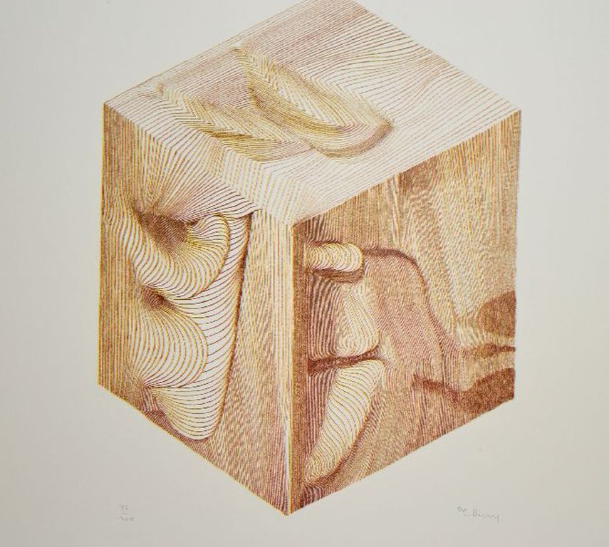 Pol Bury: Kleurenlitho. Zonder titel I (Kubus) kopen? Bied vanaf 80!