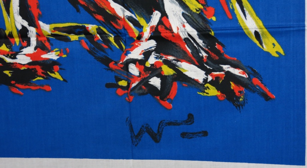 Theo Wolvecamp: Zeefdruk op zijde, Zonder titel (blauw) kopen? Bied vanaf 50!