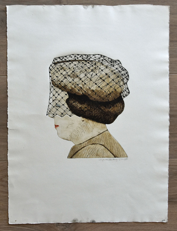 Arja van den Berg # KONINGIN BEATRIX # ets, hand ingekleurd/gesigneerd, 1981 kopen? Bied vanaf 65!
