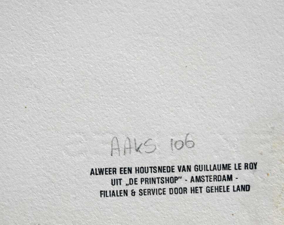 Guillaume Le Roy # COMPOSITIE # extreem groot formaat houtsnede, 1976, mint- kopen? Bied vanaf 150!