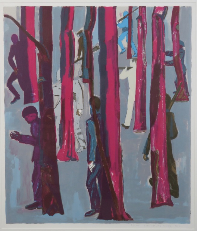 Hans Ebeling Koning: Zeefdruk, Bos rechts - Ingelijst (groot) kopen? Bied vanaf 20!