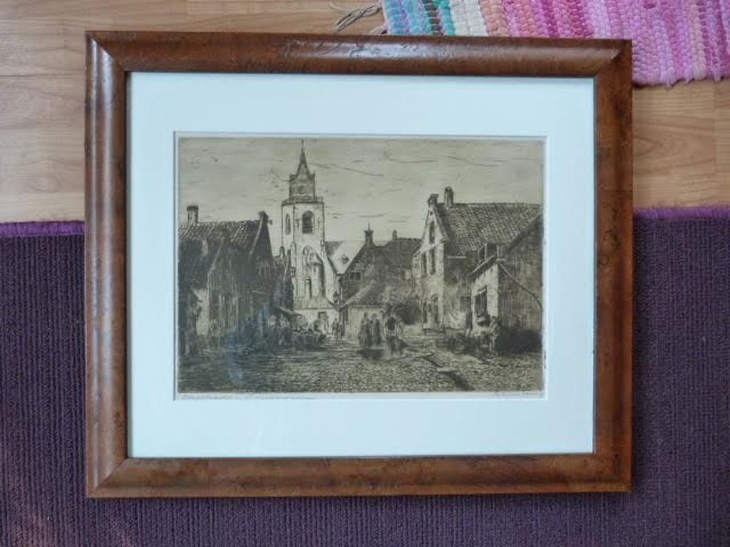 Scheveningen - M. van Waning (1889 - 1972) - Dorpsstraatje verkocht voor € 40!