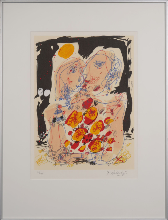 Kees Salentijn: Zeefdruk, Vestidos IV - Ingelijst verkocht voor € 45!