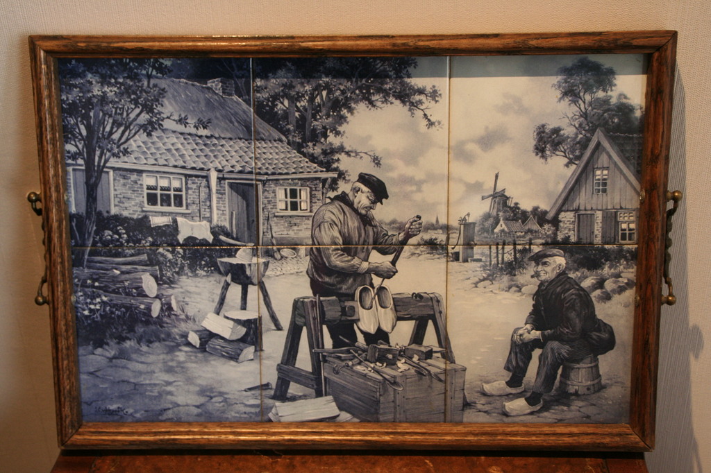 Houten dienblad met delftsblauwe tegels, J.S. van Hunnik, titel  kopen? Bied vanaf 1!