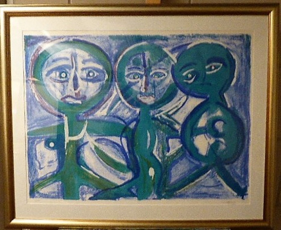 Herbert Gentry  Grote ingelijste litho verkocht voor € 115!