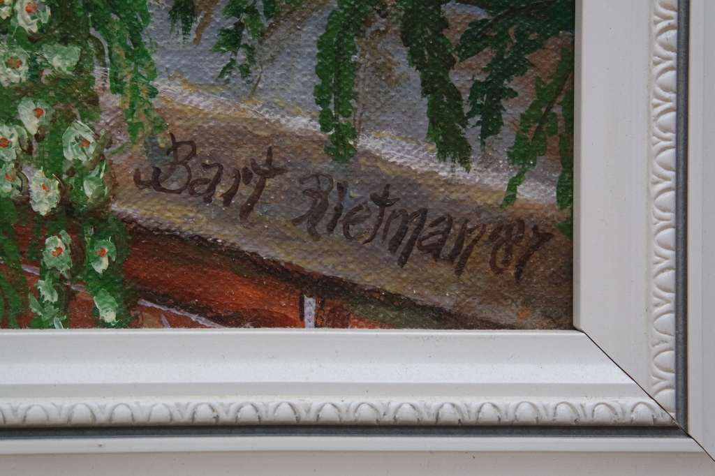 Bart Rietman (1933) - olieverf op doek - straatgezicht kopen? Bied vanaf 325!