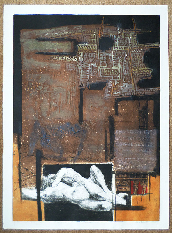 Ru van Rossem - Verloren wereld (Pompei), aquatint ets met reliëfdruk kopen? Bied vanaf 175!