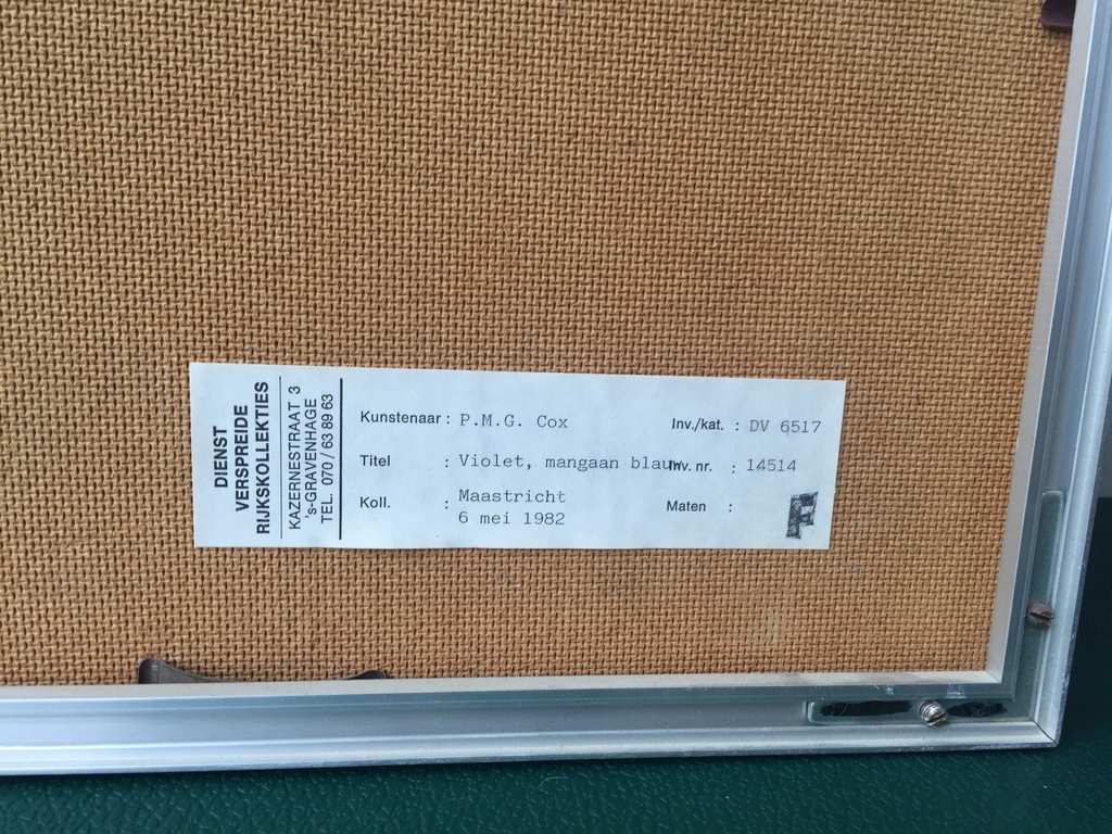 Peter Cox - Ets 1/8 (59 x 47 cm) 1982 - Violet mangaan blauw kopen? Bied vanaf 1!