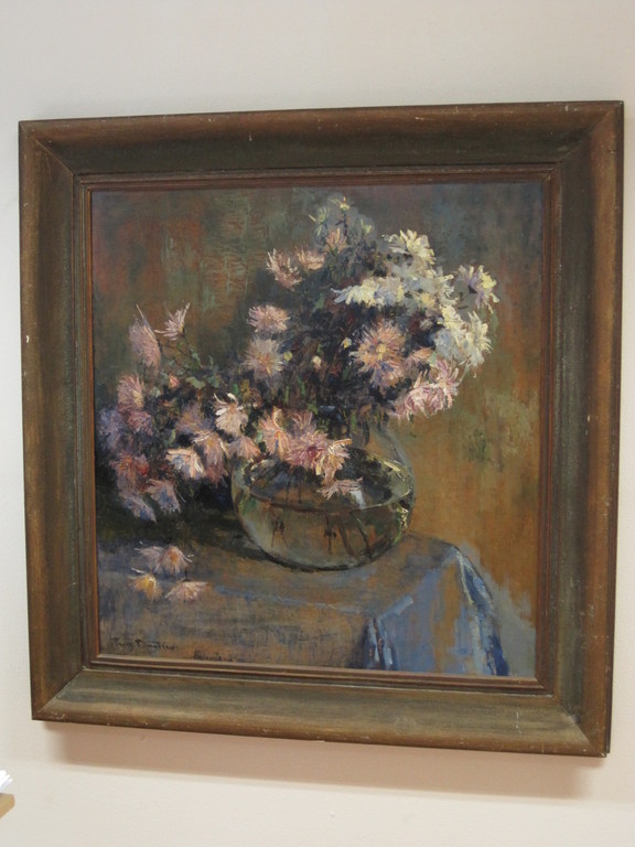 Frans Berntsen 1903-1980 GROOT! olieverf stilleven "Chrysanten" ca.1935/1940 verkocht voor € 350!