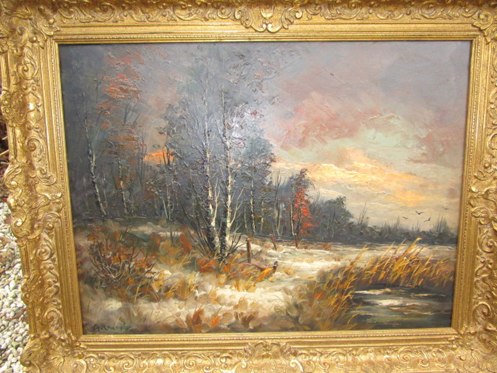 G.J. Ernens, olieverf op doek, fazanthaan in bos/heidelandschap kopen? Bied vanaf 100!