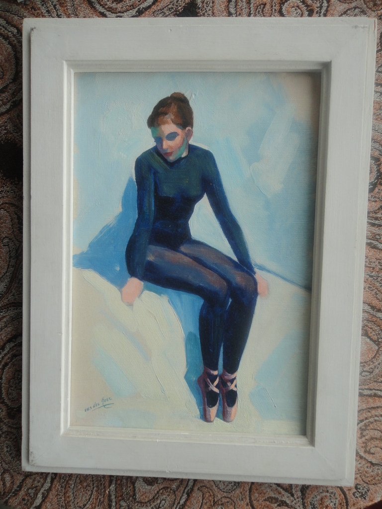 Maarten DJ van der Meer, olieverf op board, portret van ballerina kopen? Bied vanaf 125!