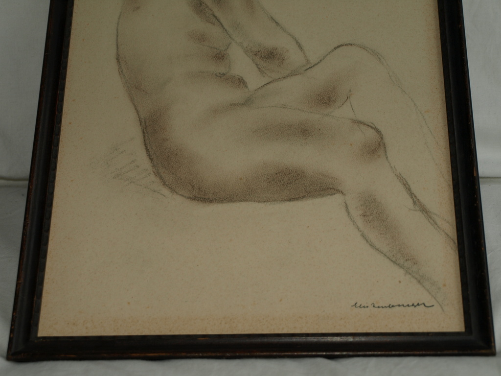ELIE NEUBURGER (1891-1972) – Tekening–“Vrouwelijk naakt” –Gesigneerd & ingelijst kopen? Bied vanaf 1!