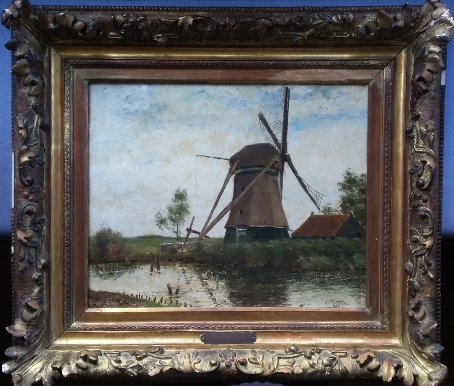 Evert Pieters (1856-1932) toe te schrijven aan - ’Vue en Hollande’ - paneel kopen? Bied vanaf 150!