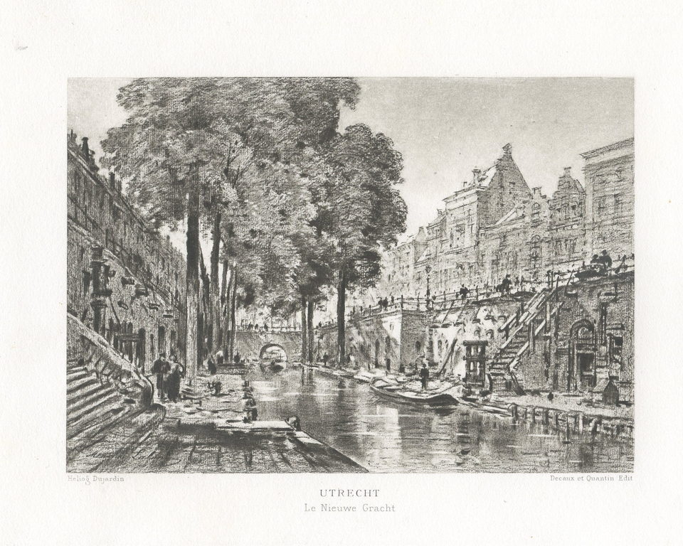 Maxime Lalanne - Utrecht "De Nieuwe Gracht" 1881 - Gravure excellent ! kopen? Bied vanaf 25!
