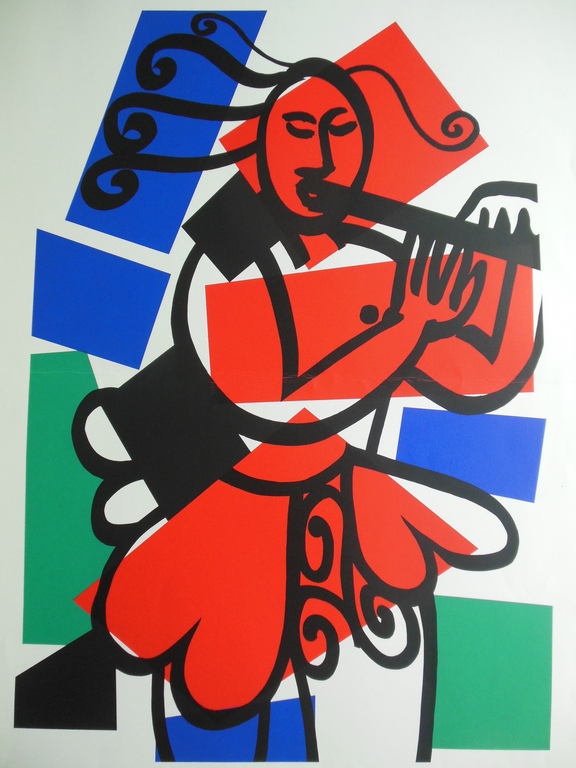 Onduidelijk gesigneerd, Litho, Fluitspeler kopen? Bied vanaf 10!