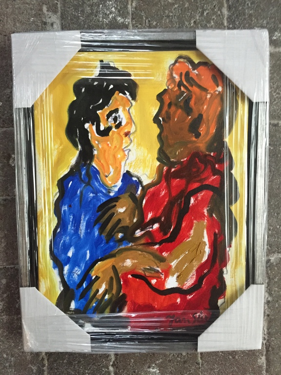 JAN SIERHUIS origineel schilderij Titel: het gesprek kopen? Bied vanaf 1!