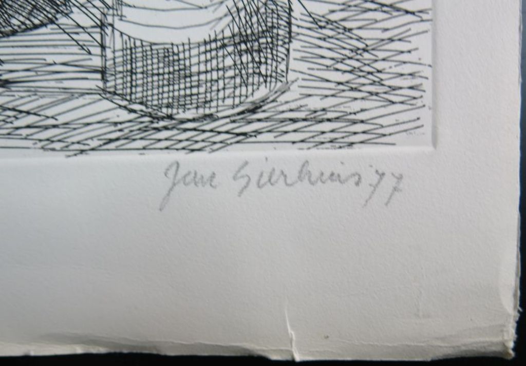 Jan Sierhuis: Grote ets, Zonder titel (man en vrouw in klassieke omgeving) kopen? Bied vanaf 1!