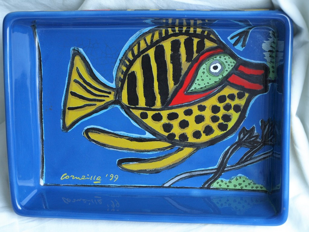 Corneille : Aardewerk,  Ovenschaal – Vis - 1999  kopen? Bied vanaf 1!