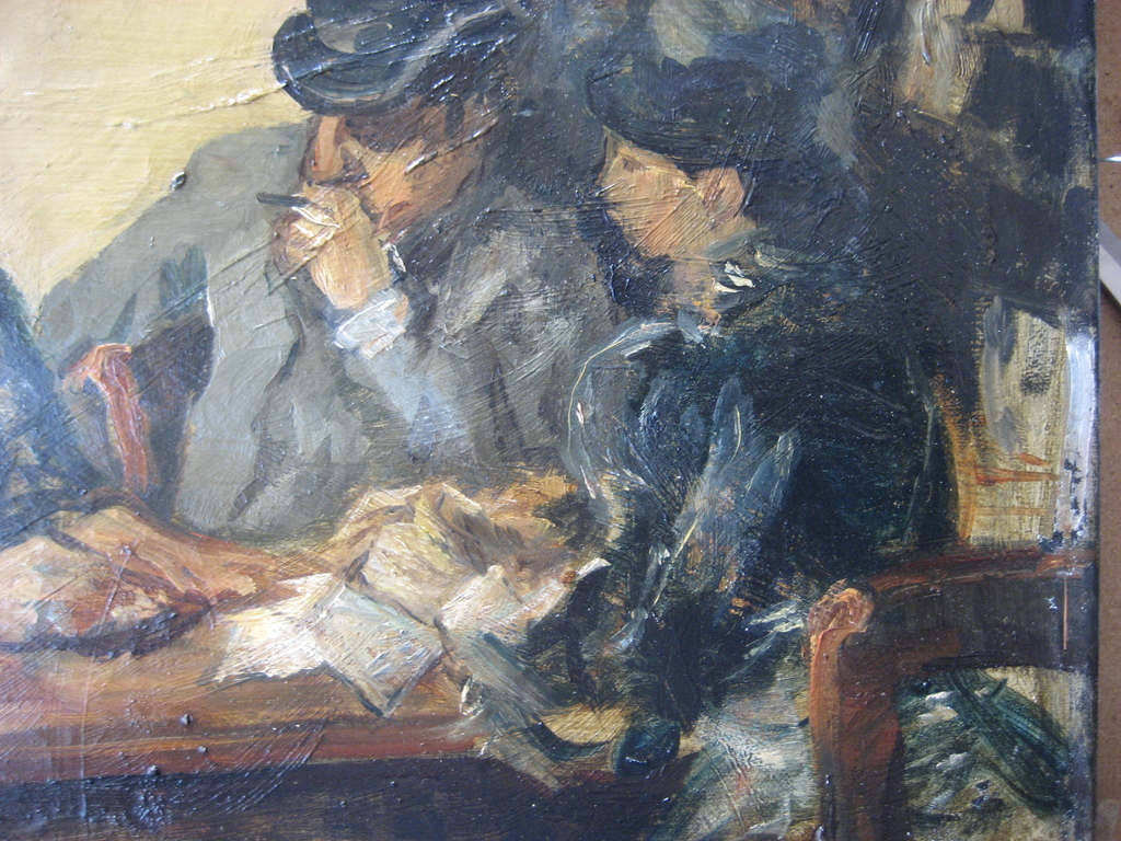 Gesigneerd F.Hoos - olieverf - verkocht voor € 55!