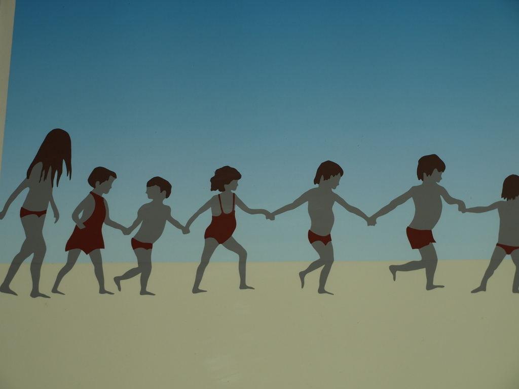 YOLANDA VAN DIJK (1953) - Zeefdruk – Kinderen op ‘t strand – Gesigneerd - 1981 verkocht voor € 85!