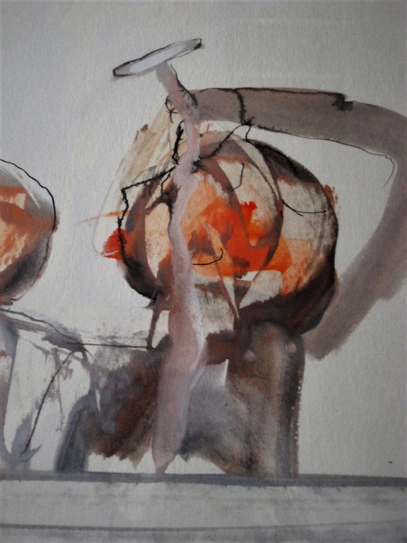 Leuke grote Aquarel "de wijnproeverij" van de Gooise schilder René Broné (1944-) kopen? Bied vanaf 1!