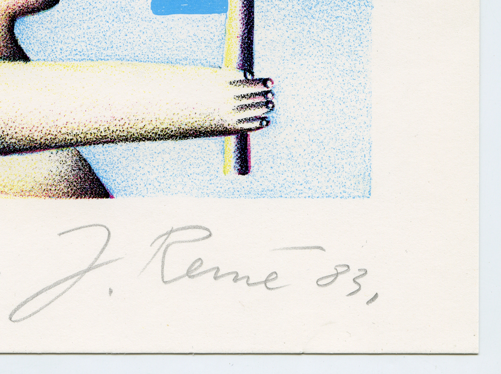 Jörg Remé, originele litho, ‘Vlag’ 1983, handgesigneerd kopen? Bied vanaf 10!