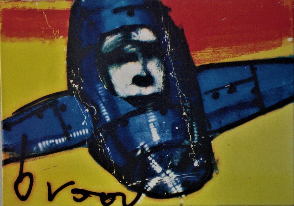 Herman Brood, 'Vliegtuig' 3 items, litho, klok, horloge kopen? Bied vanaf 150!