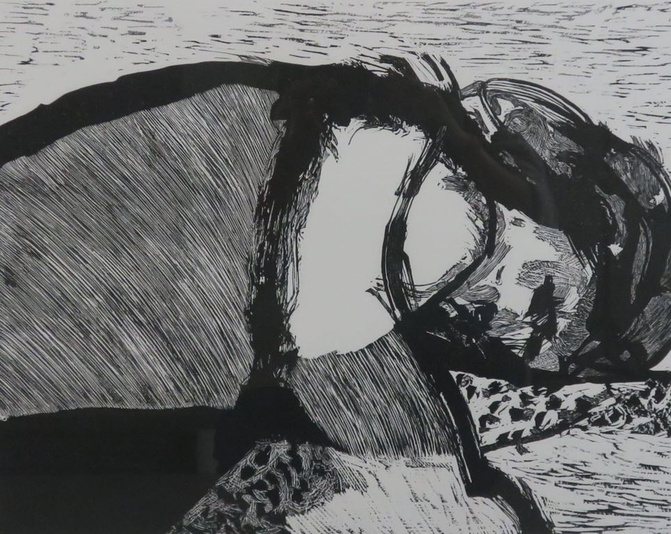 Manuel Kurpershoek: Linosnede, Slaap - Ingelijst kopen? Bied vanaf 1!