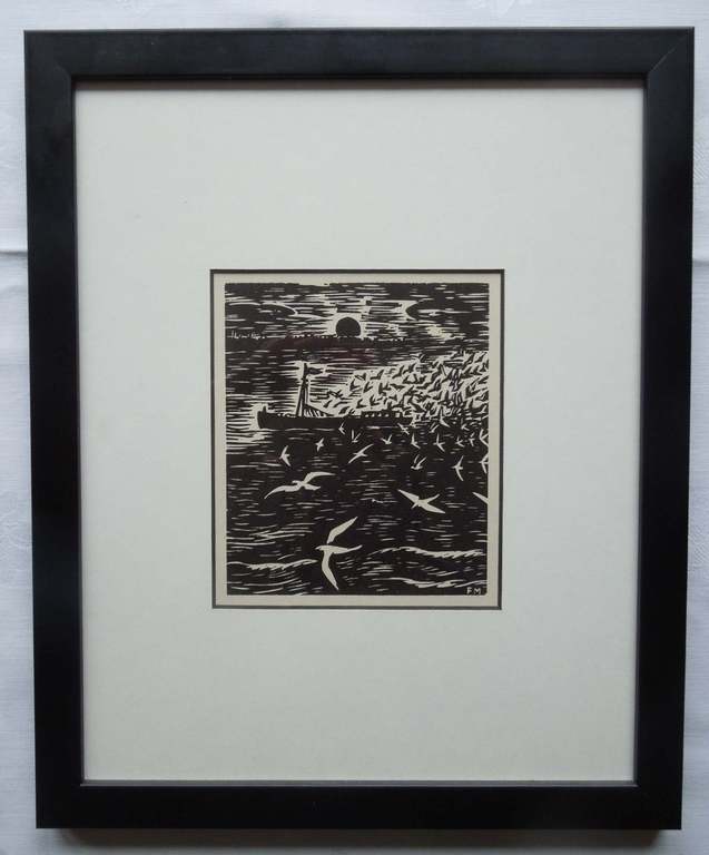 MASEREEL, FRANS  - Gut gerahmter Original-Holzschnitt - Anno 1964 kopen? Bied vanaf 15!