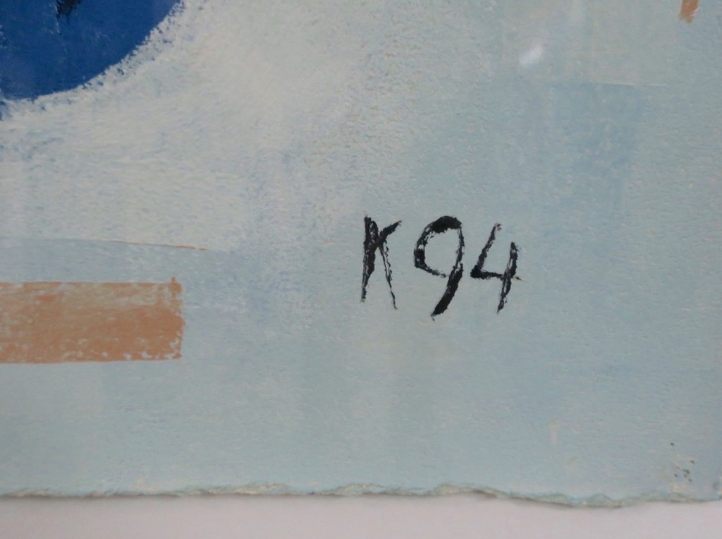 Aafke Kelly: Olieverf op papier, Blues in the field - Ingelijst kopen? Bied vanaf 50!