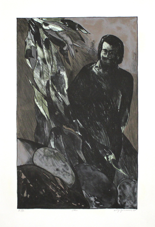 Wolff Buchholz: Lithografie, Mann mit vegetativer Figur kopen? Bied vanaf 20!