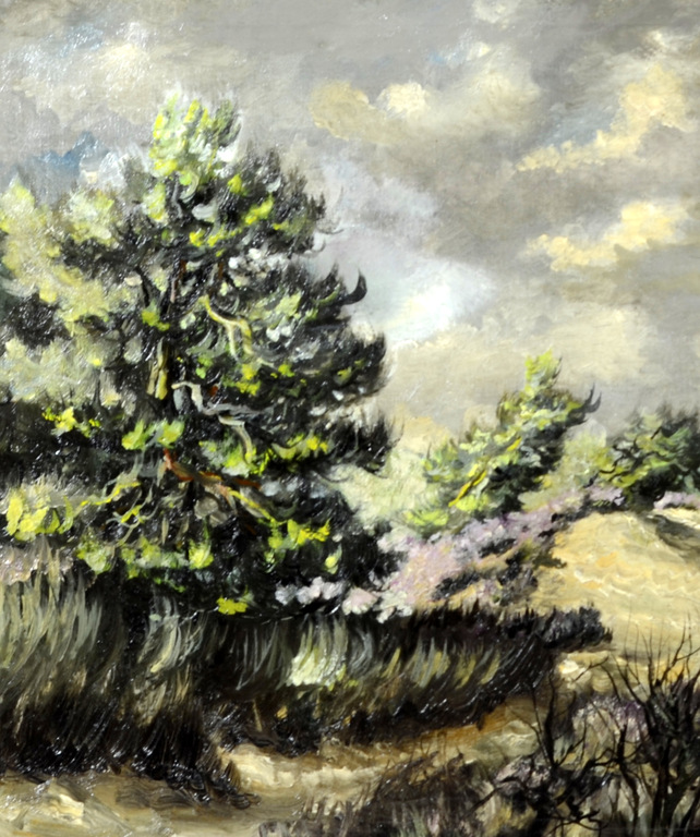 Adèle Koekkoek (1838 - 1919) - Landschap - "Zandverstuiving, Heide, Dennenbomen" kopen? Bied vanaf 250!