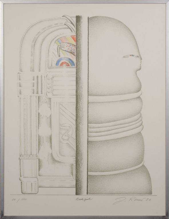 Jorg Reme: Litho, Rock girl - Ingelijst kopen? Bied vanaf 35!