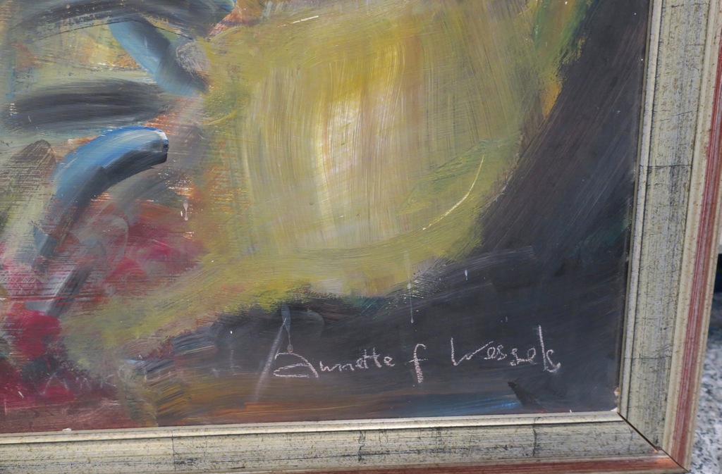 Annette Wessels: Acryl op board, Kasteel - Ingelijst (Zeer groot) kopen? Bied vanaf 100!