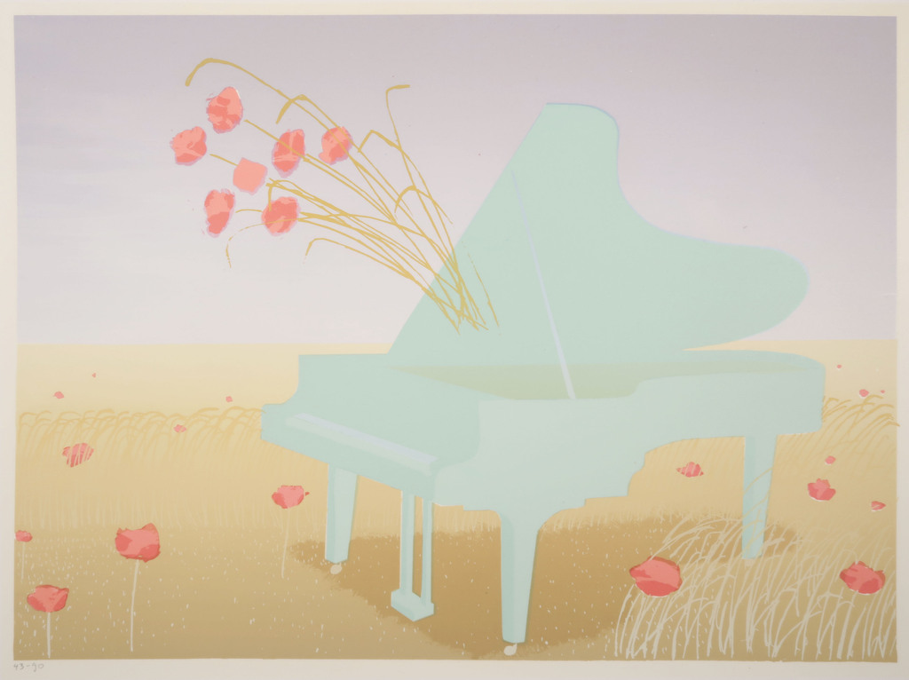 Jurjen Fontein: Zeefdruk, Piano standing in a cornfield kopen? Bied vanaf 1!