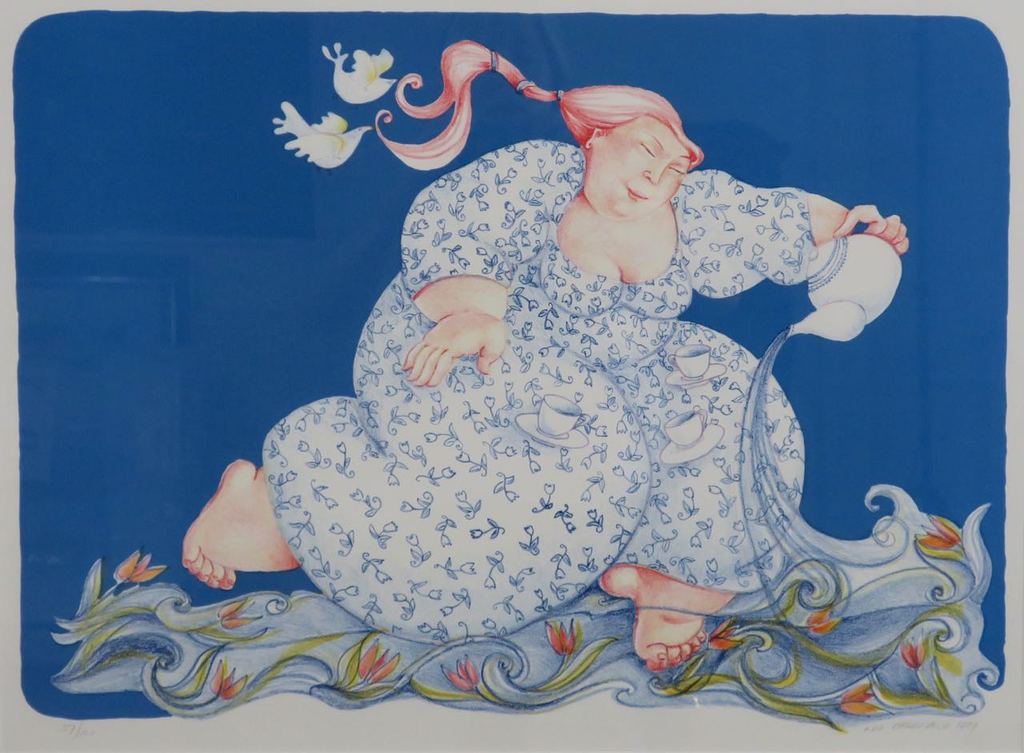 Ada Breedveld: Zeefdruk, De watervrouw - Ingelijst kopen? Bied vanaf 80!