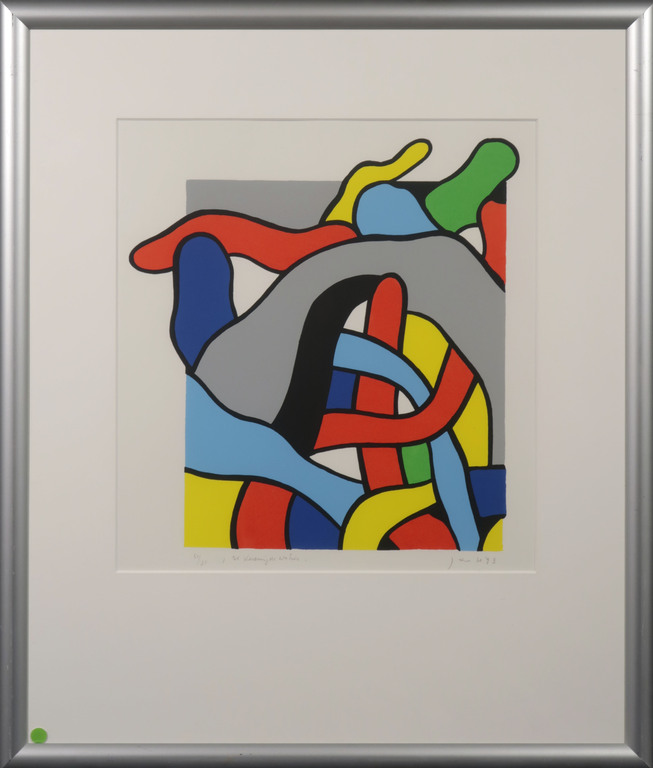 Jan Snoeck: Zeefdruk, De Verenigde Naties - Ingelijst kopen? Bied vanaf 40!