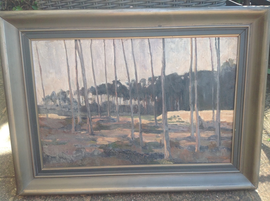 Nicolaas Pieneman ((1880-1938), olieverf op doek. Boslandschap kopen? Bied vanaf 500!